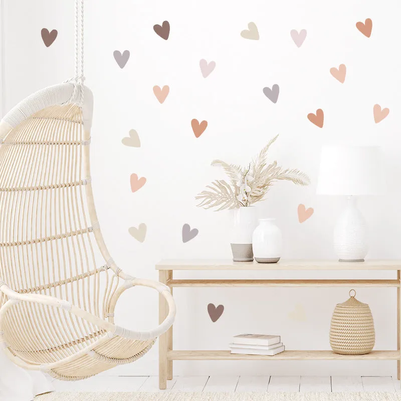 12pc Set Heart Stickers Charming Wall Decor for Kids Rooms