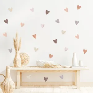 12pc Set Heart Stickers Charming Wall Decor for Kids Rooms