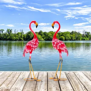 2-Piece Flamingo Garden Statue Set