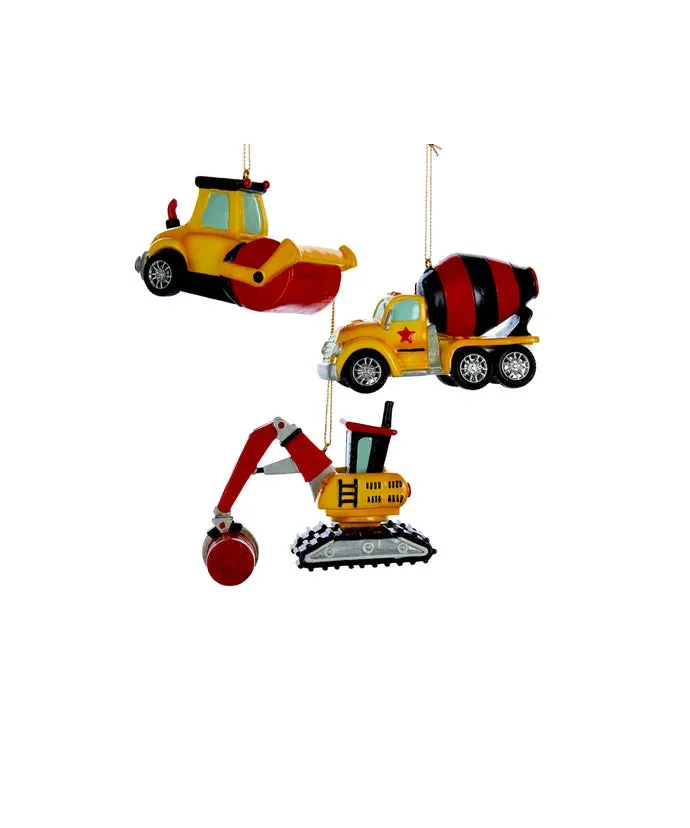 3.8" Resin Construction Vehicle Ornament (3 Styles – Sold individually)