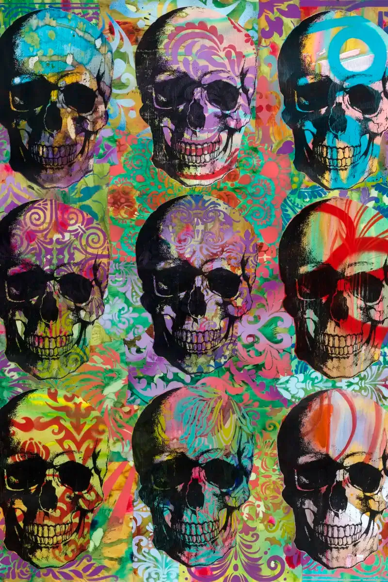 9 Skulls Wall Art