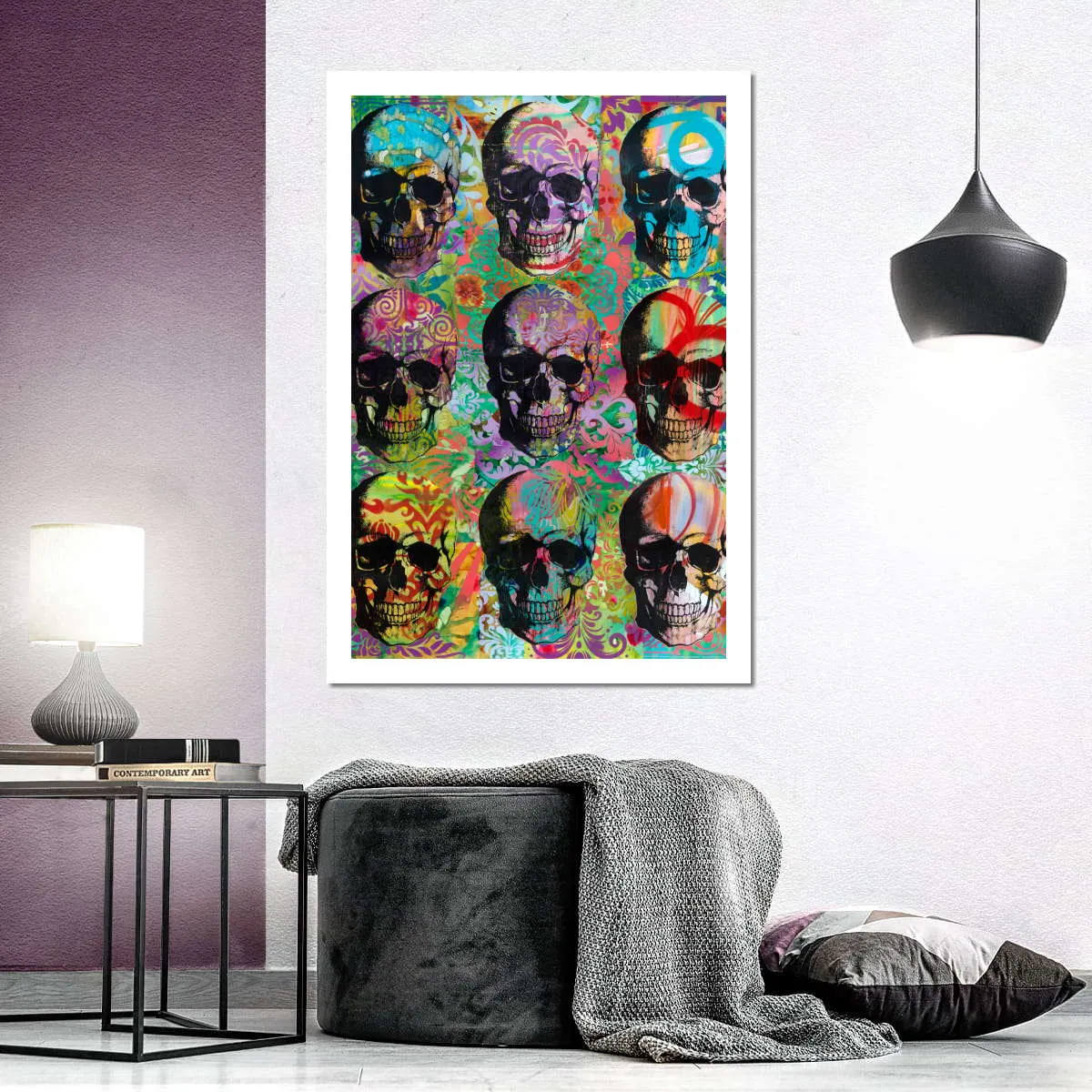 9 Skulls Wall Art