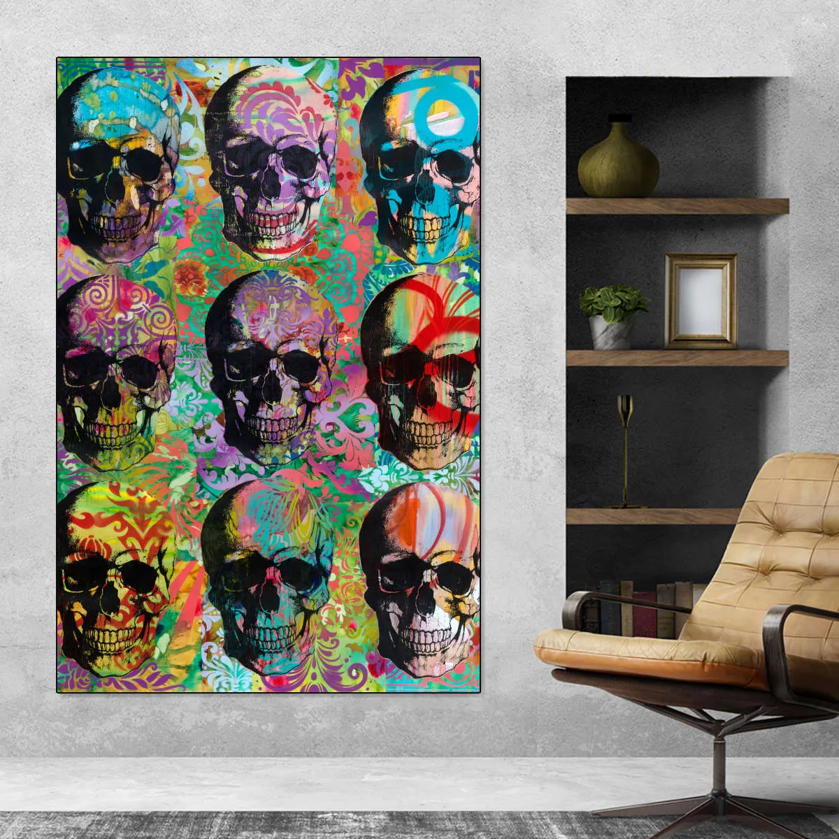 9 Skulls Wall Art