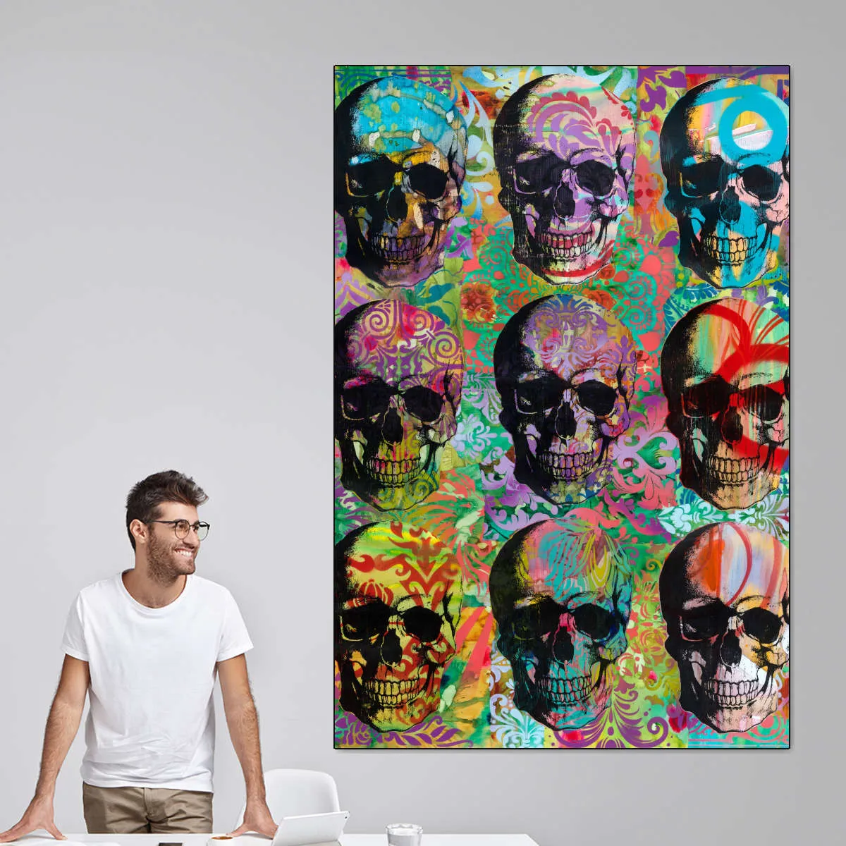 9 Skulls Wall Art