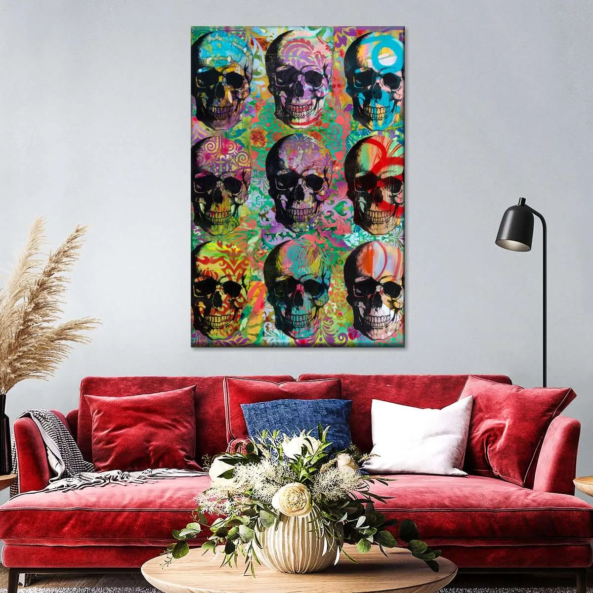 9 Skulls Wall Art