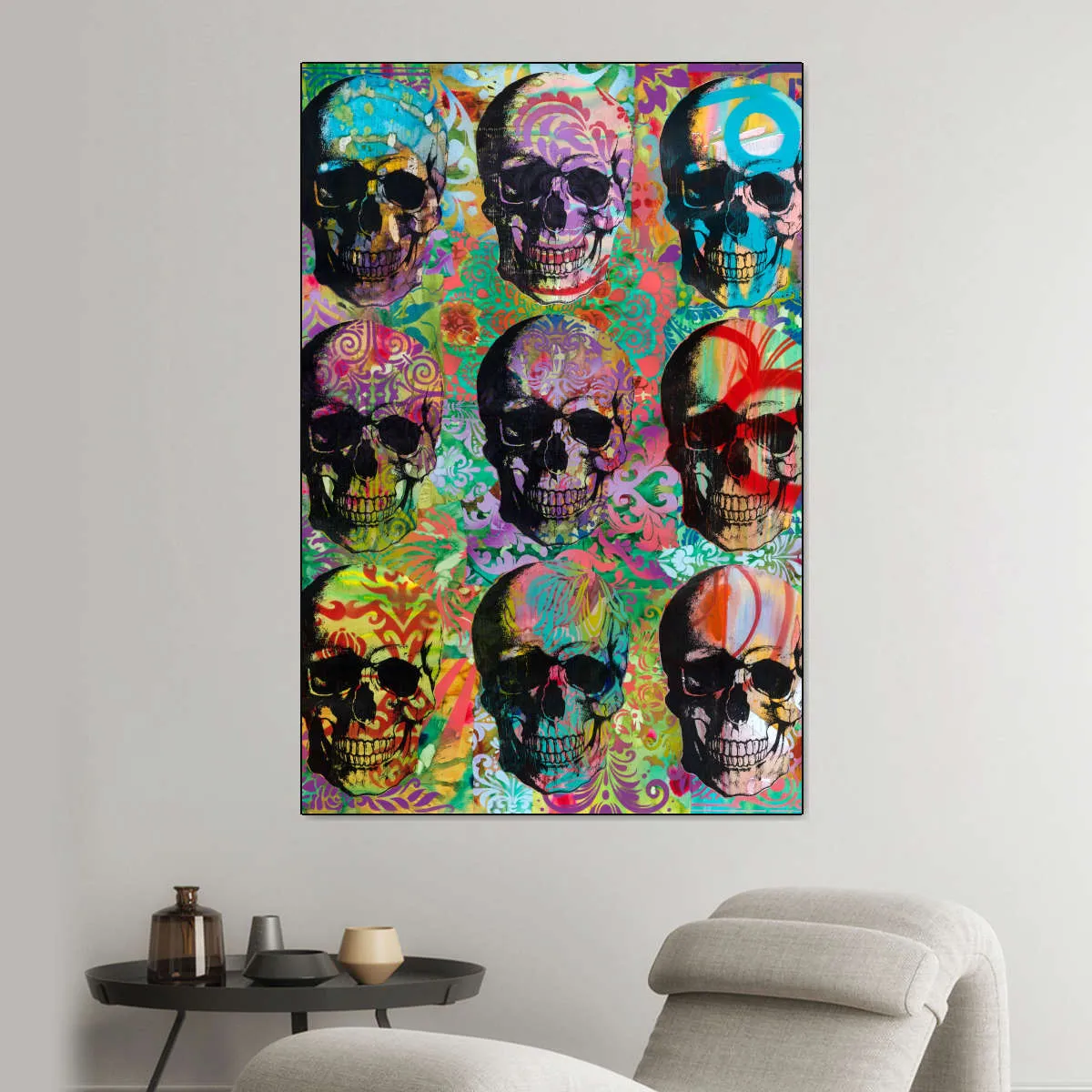 9 Skulls Wall Art