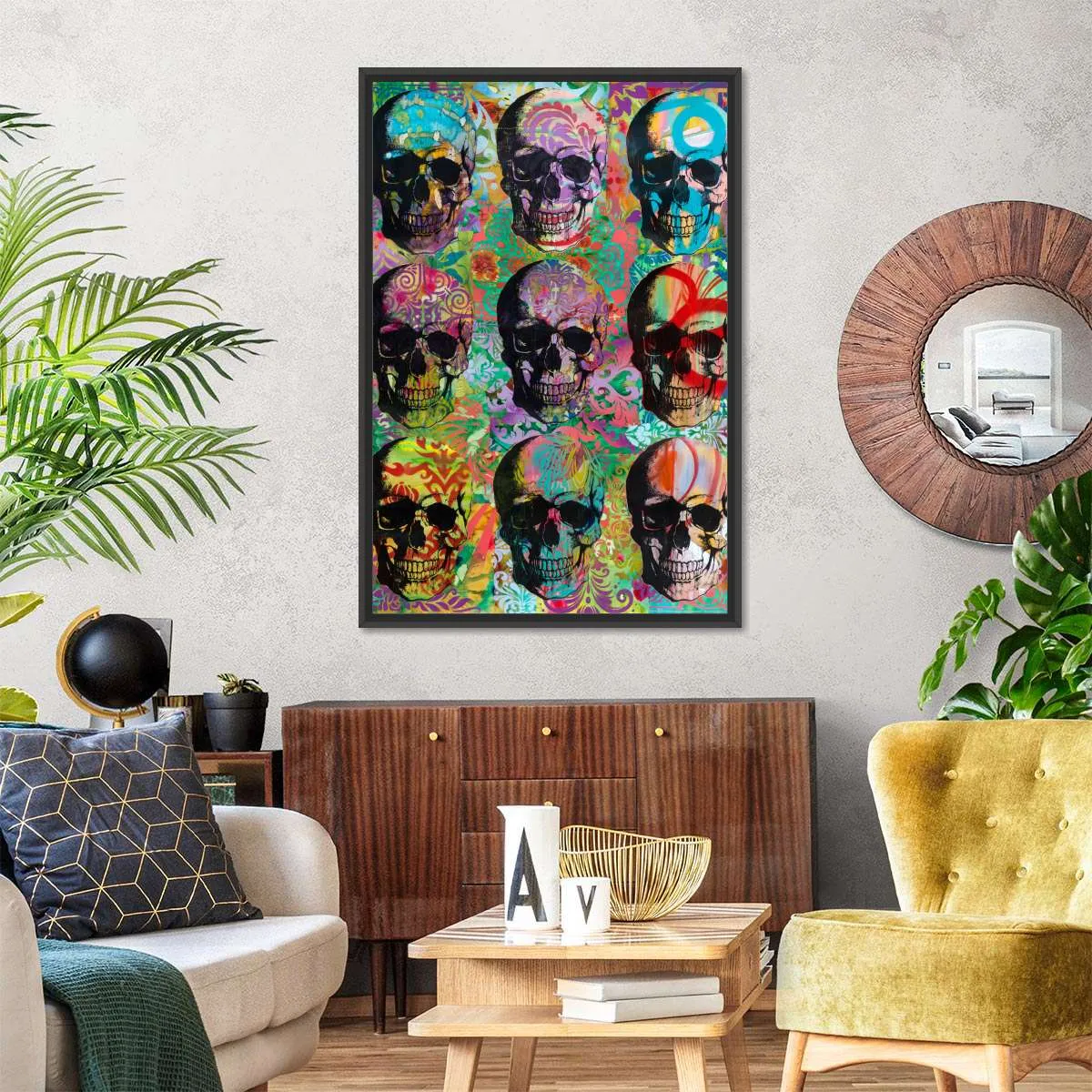 9 Skulls Wall Art