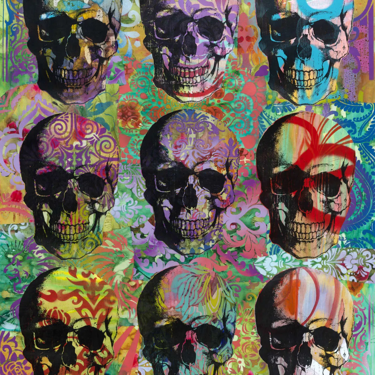 9 Skulls Wall Art