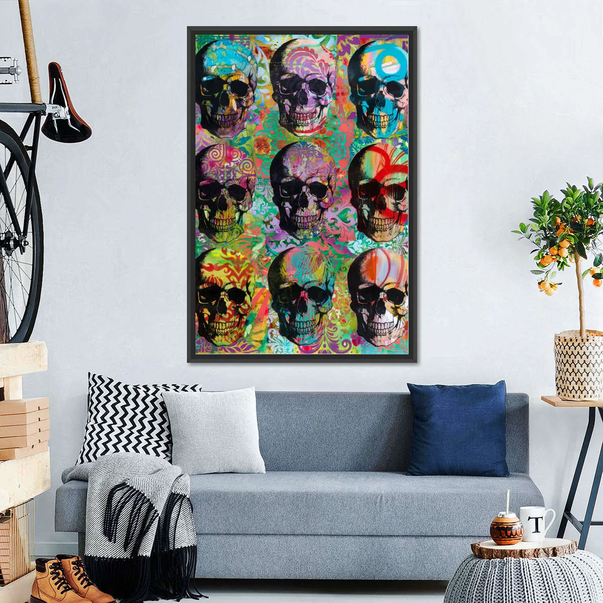 9 Skulls Wall Art