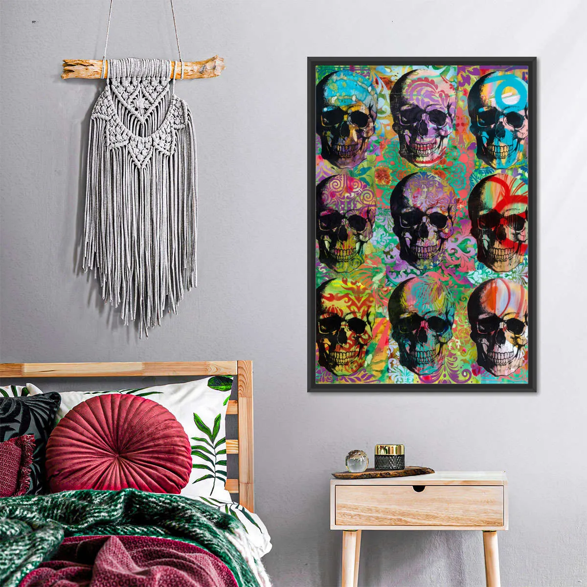 9 Skulls Wall Art