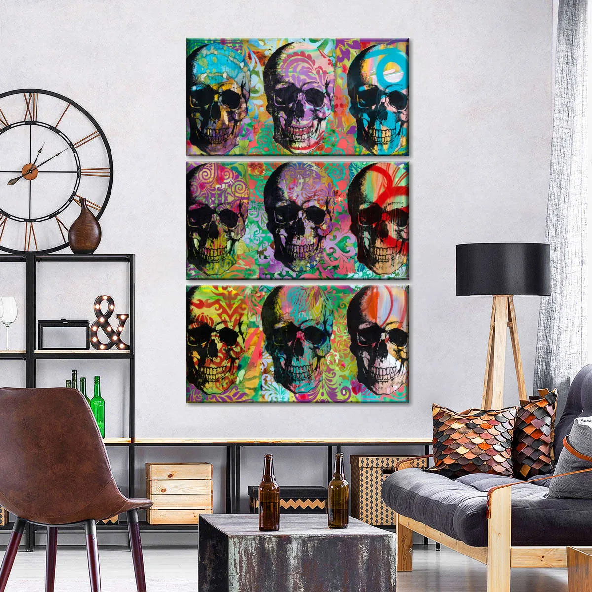 9 Skulls Wall Art