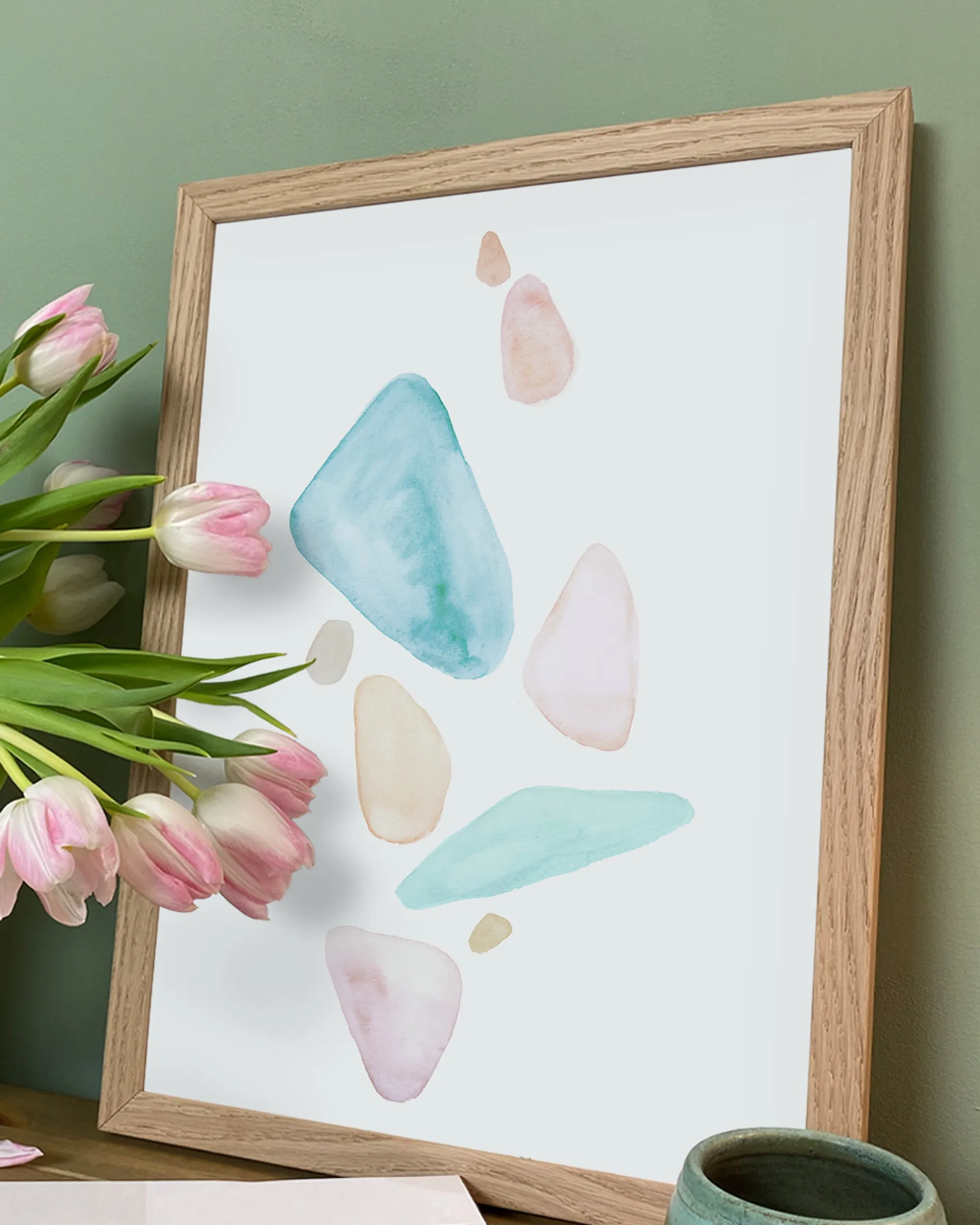 Abstract Wall Art Print 'Blush Pebbles', Modern Abstract, Large Abstract Art, Abstract Wall Decor