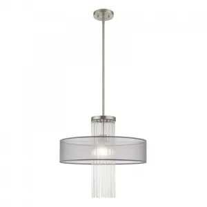 ALEXIS 1 LIGHT PENDANT CHANDELIER, BRUSHED NICKEL