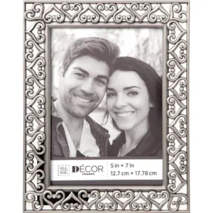 All Things You Jeweled Hearts Pewter Picture Frame: 5 x 7 inches