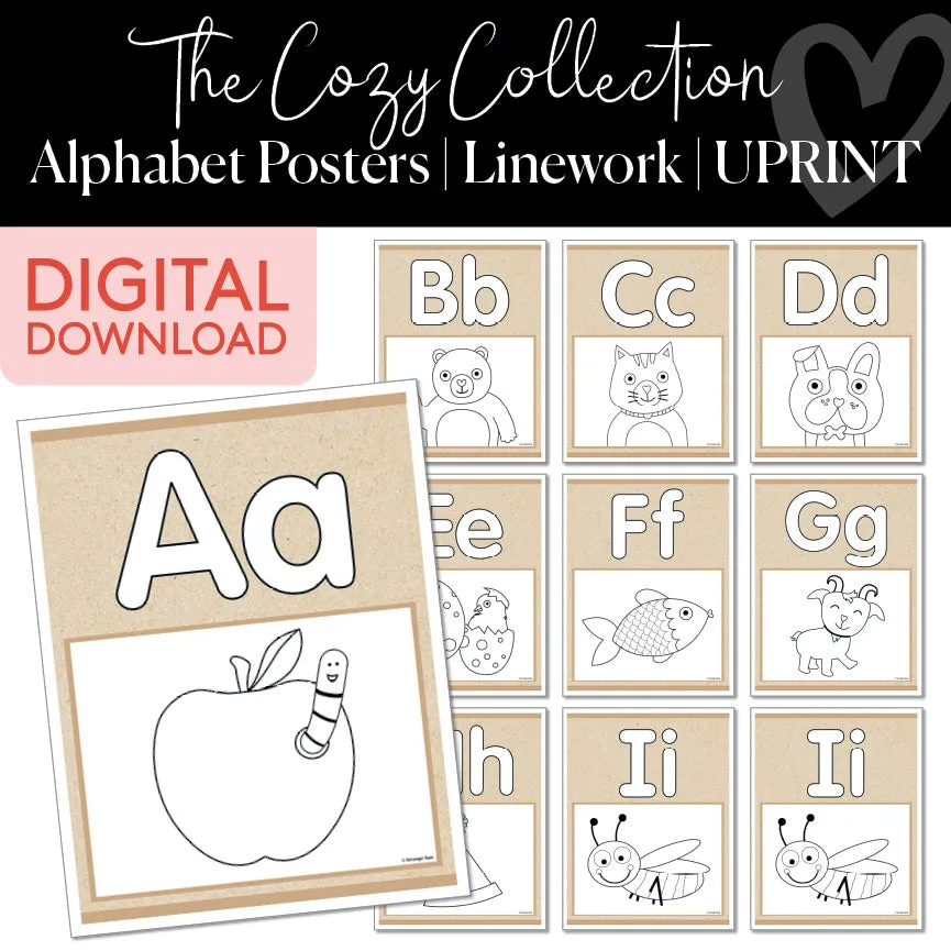 Alphabet Cards | Cozy | Printable Classroom Decor | Schoolgirl Style