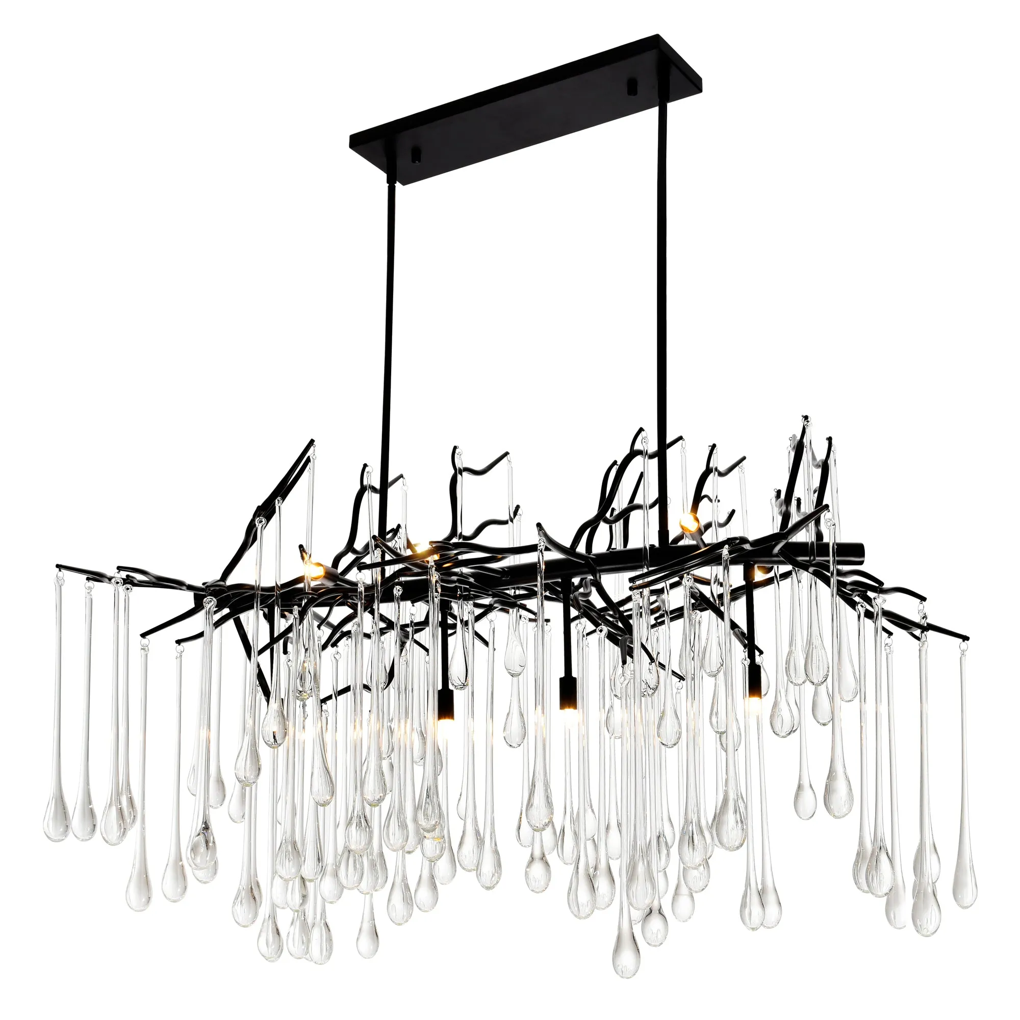 ANITA 10 LIGHT CHANDELIER-BLACK