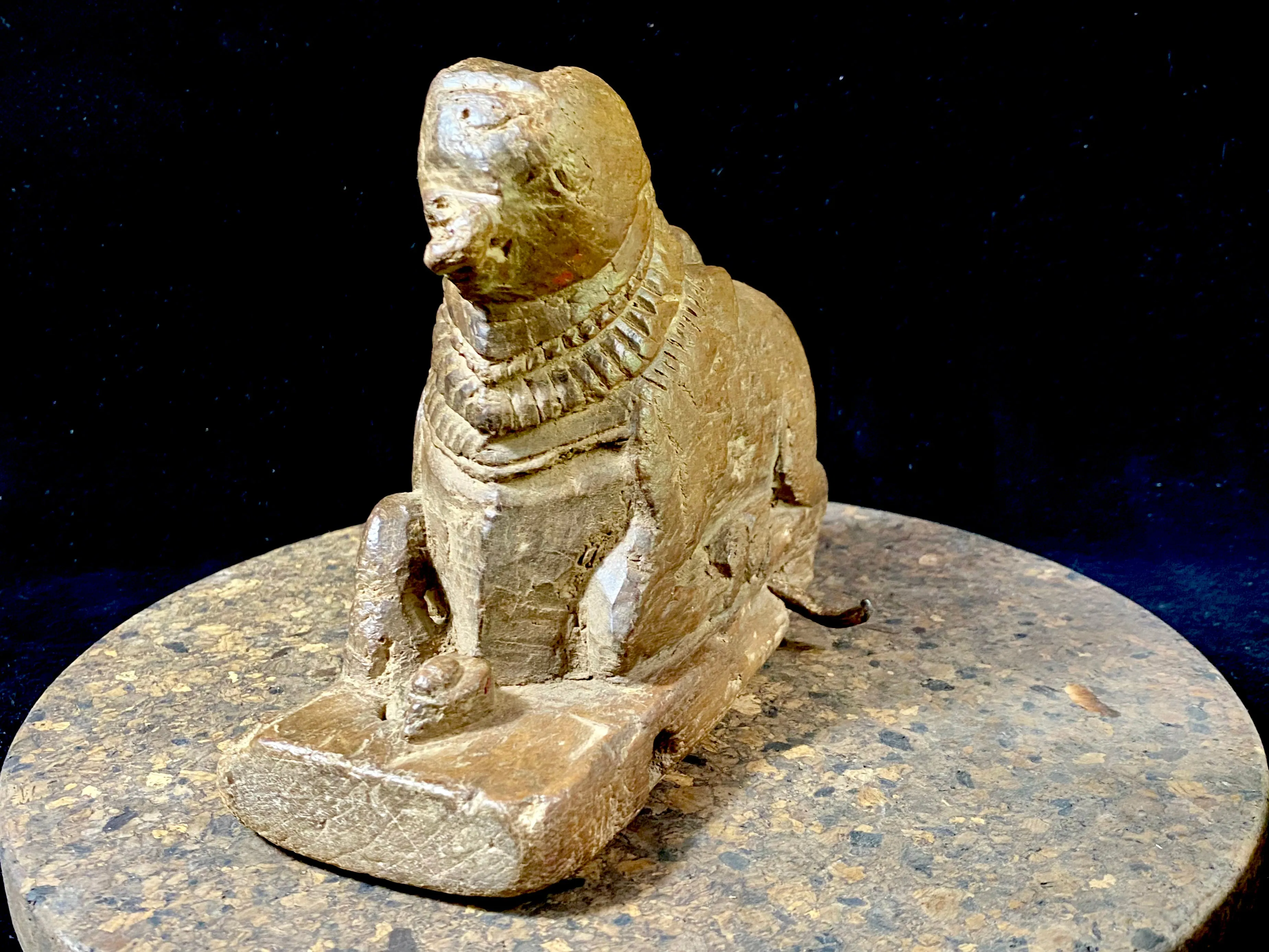 Antique Wood Nandi Statue