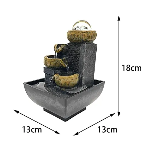 ATORSE® Desktop Water Fountain Waterfall Resin Crafts Flowing Water for Garden Decor Style C