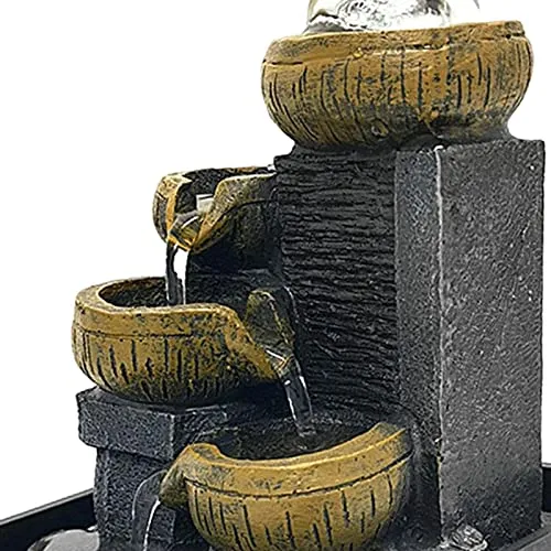 ATORSE® Desktop Water Fountain Waterfall Resin Crafts Flowing Water for Garden Decor Style C