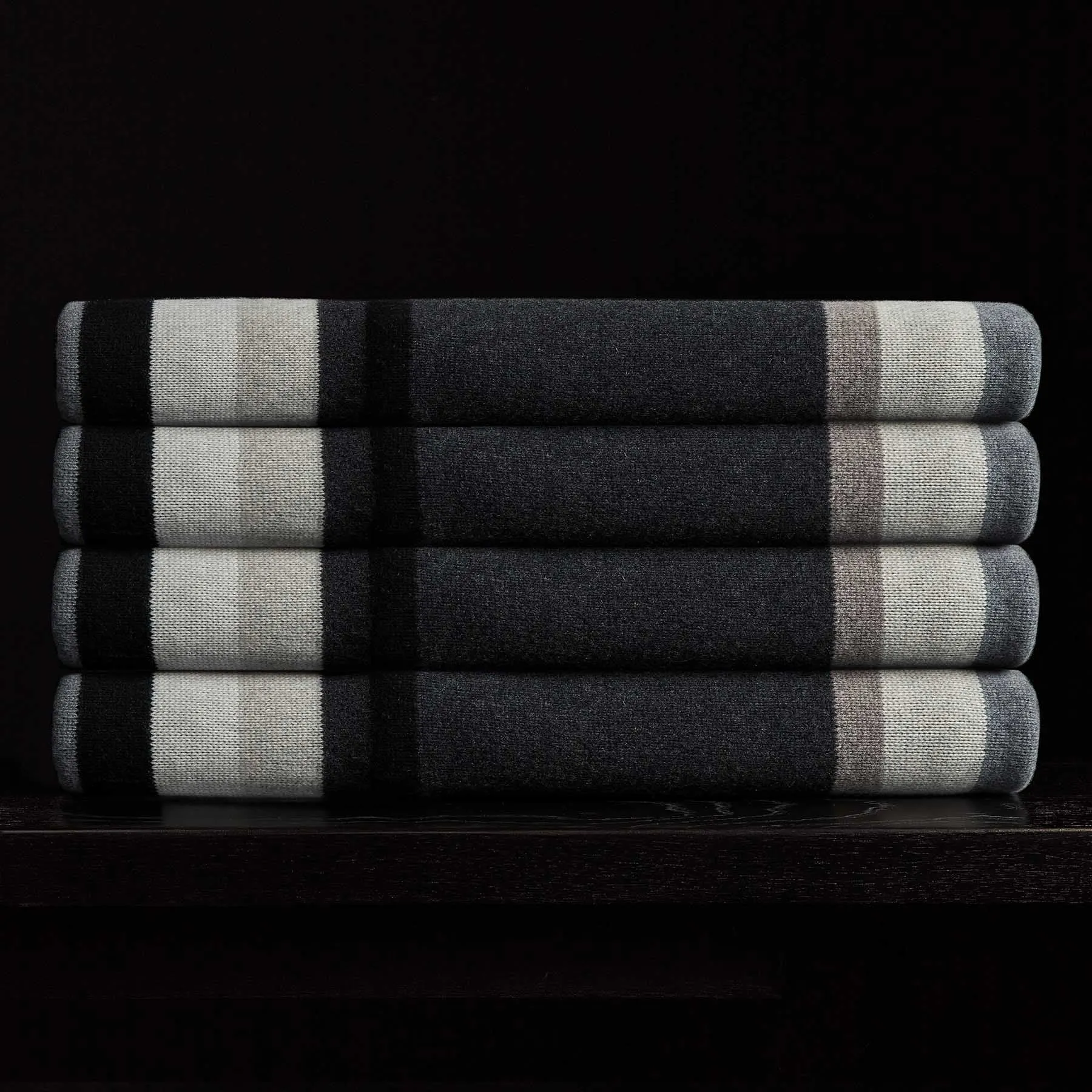 Baja Graded Striped Blanket - Charcoal Stripe