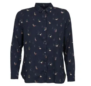 Barbour Brecon Duck Print Ladies Shirt - Navy