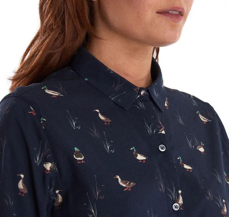 Barbour Brecon Duck Print Ladies Shirt - Navy