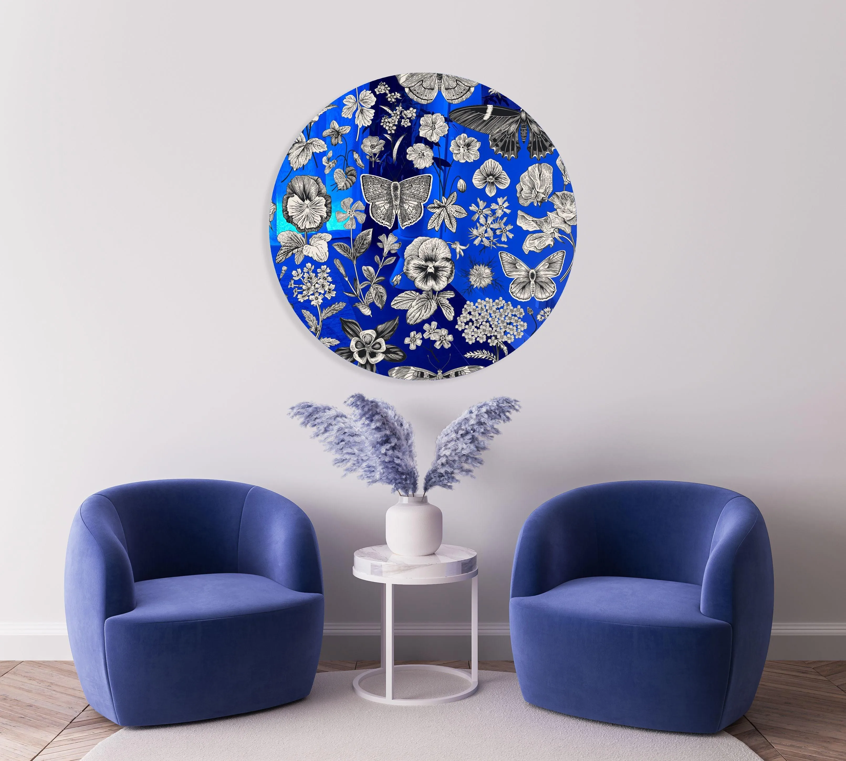 Black and White Pattern Printed Mirror Acrylic Circles