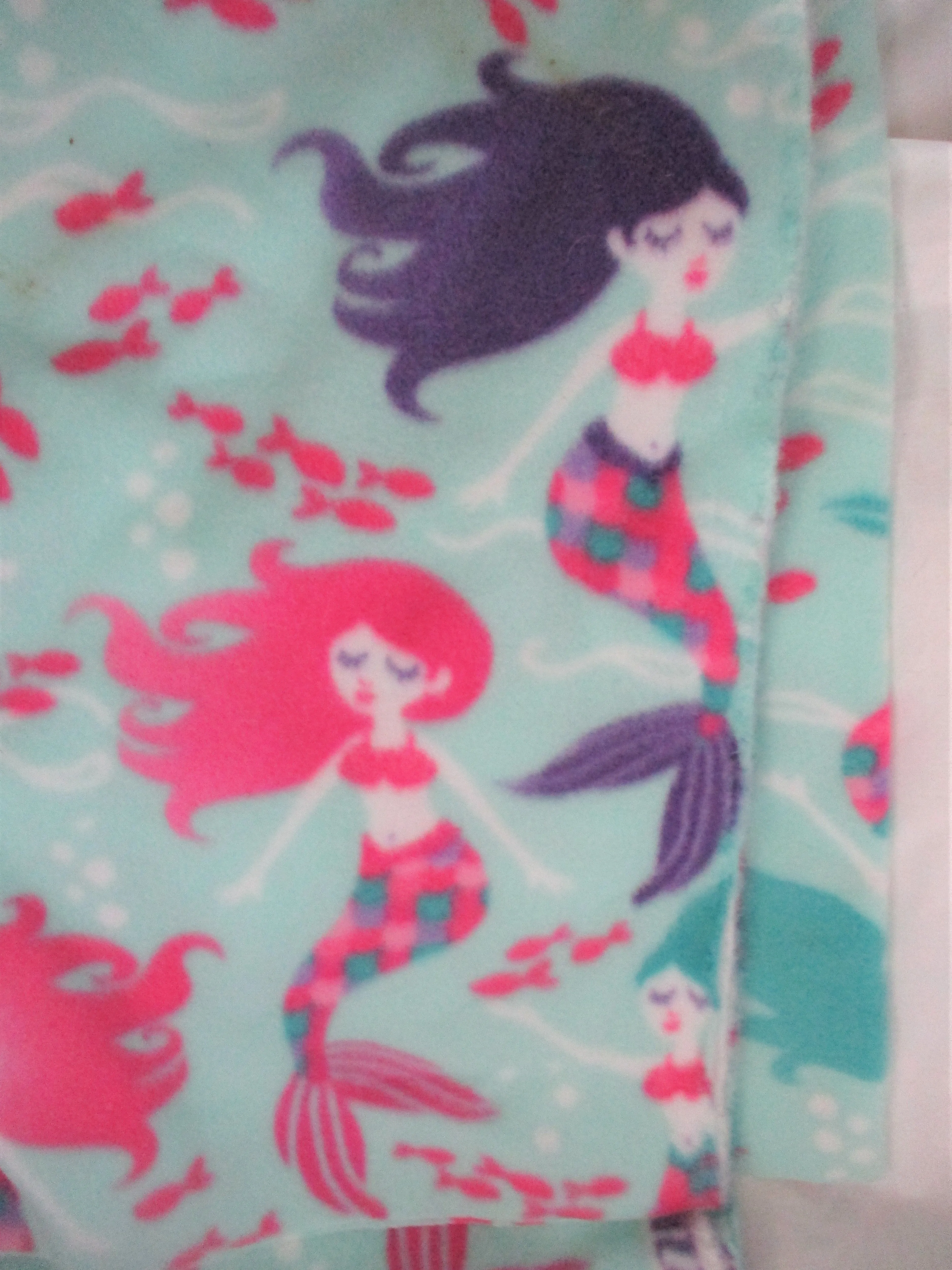 BLIZZARD FLEECE Made USA Blanket Throw Cover MERMAID Bedpsread 62 x 55"