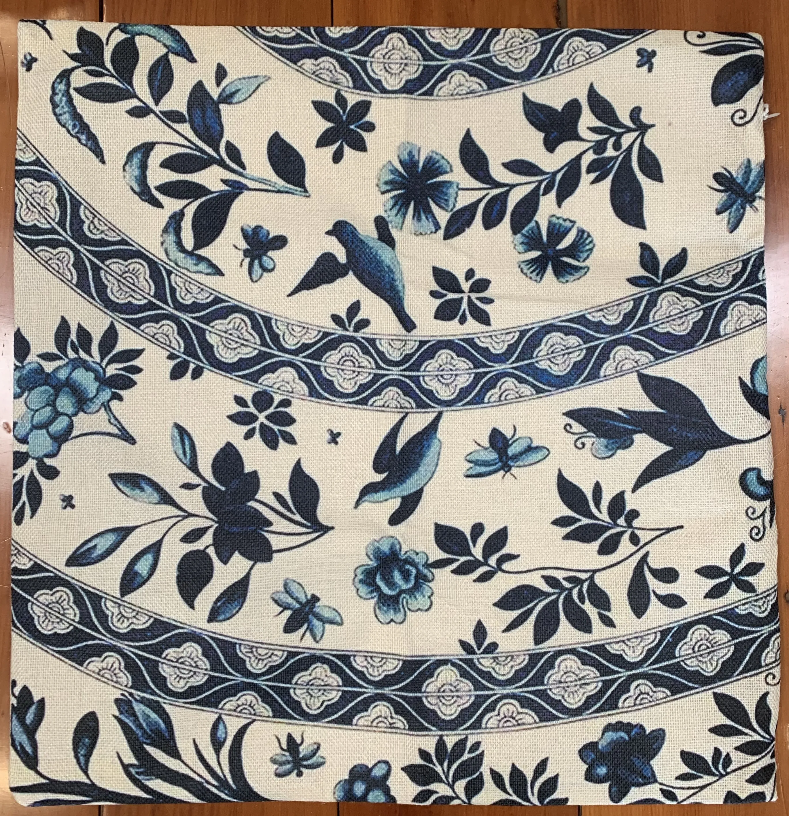 Blue White Flower Cushion Cover