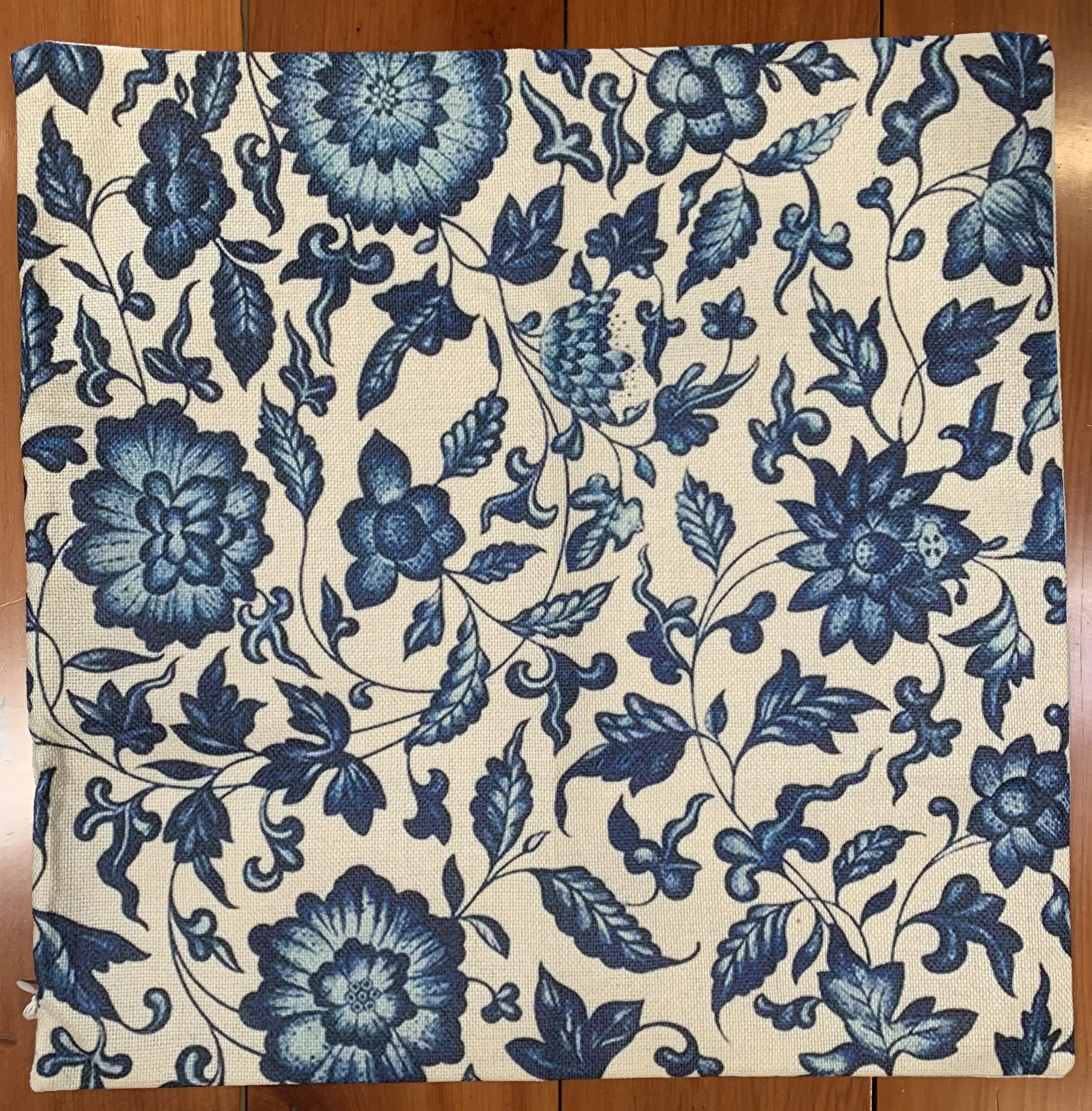 Blue White Flower Cushion Cover