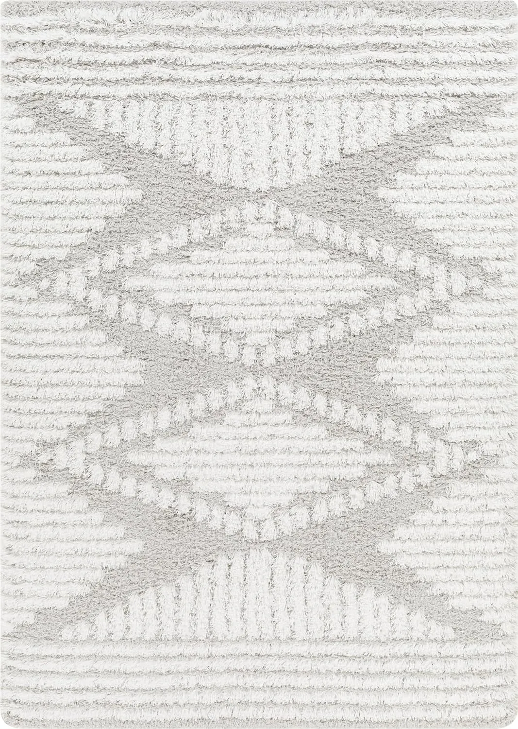 Bonaparte 5x7 Shag Gray Area Rug Carpet for Living Room Bedroom or Kitchen (5'3" x 7'3")