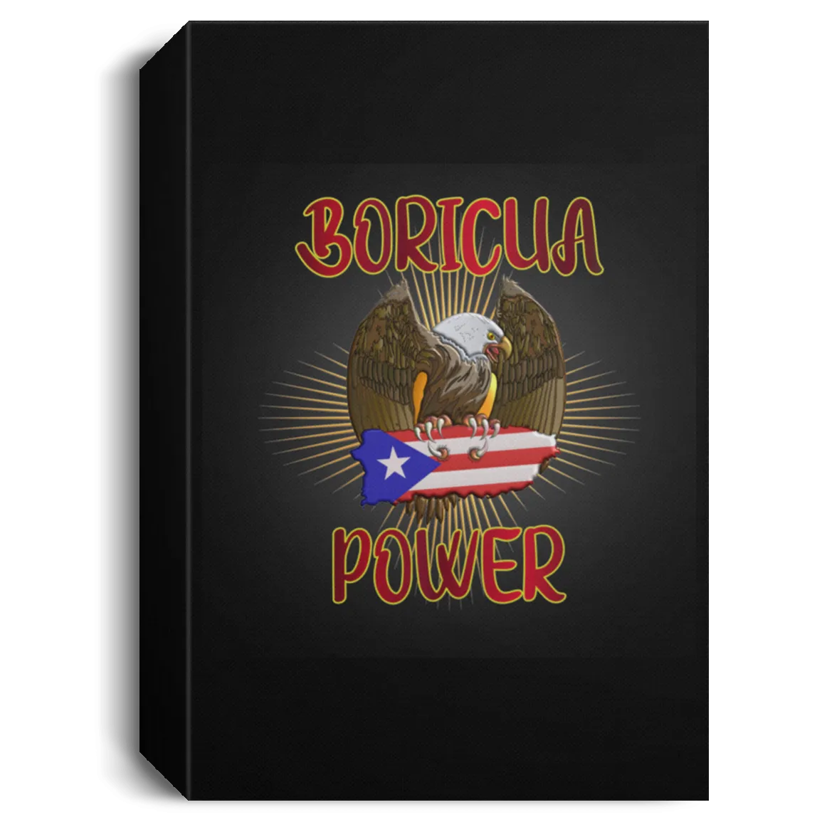 Boricua Power Deluxe Portrait Canvas 1.5in Frame