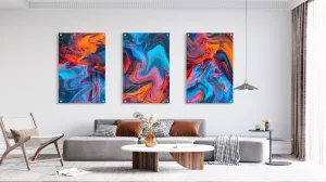 Brightly Pattern Set of 3 Prints Modern Wall Art Modern Artwork