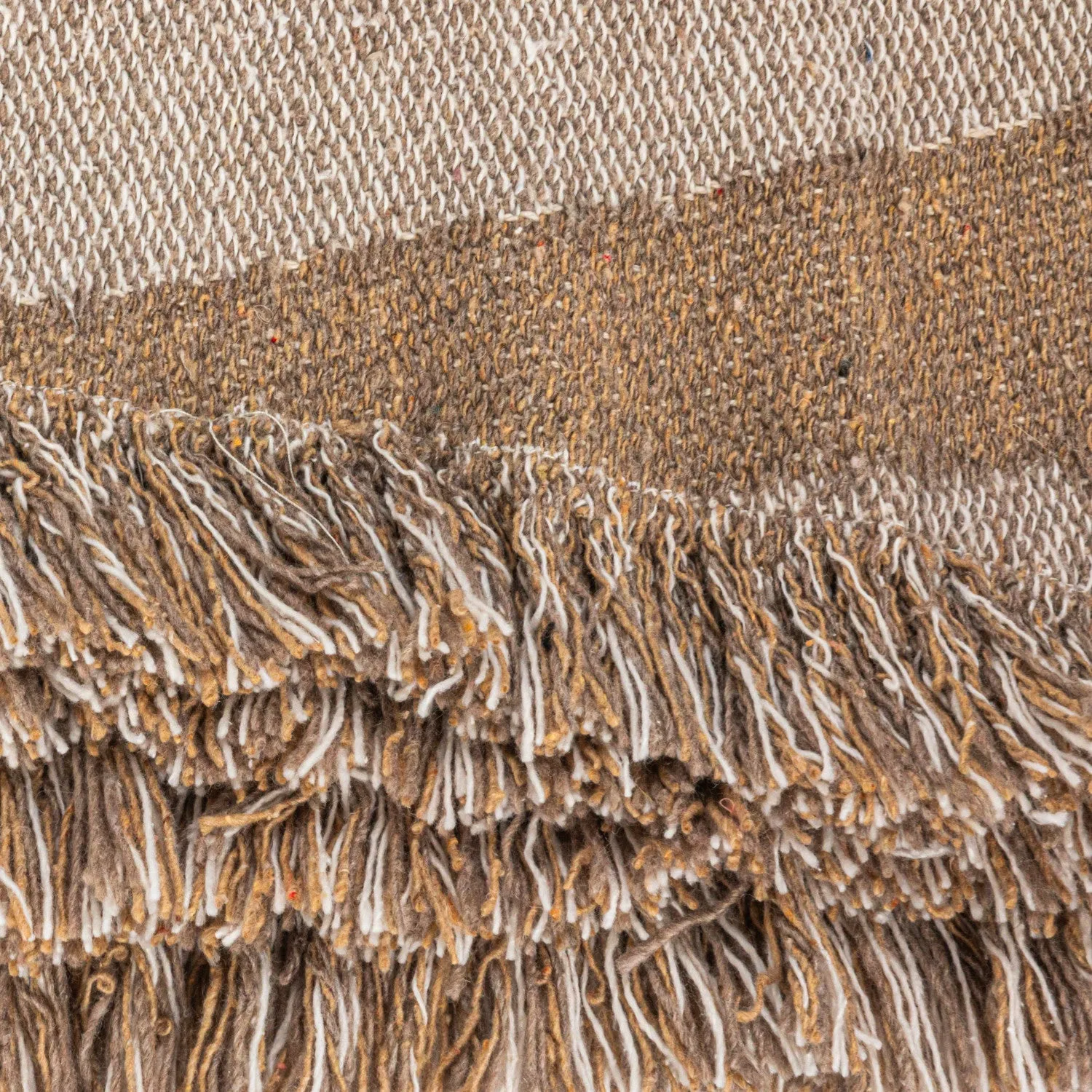 Brown Jacquard Patterned Throw