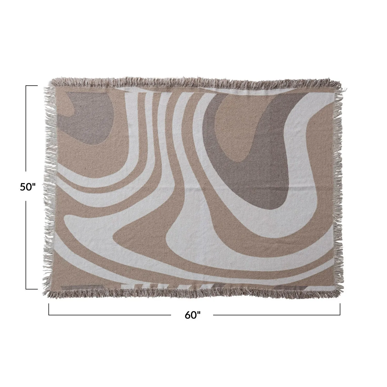 Brown Jacquard Patterned Throw