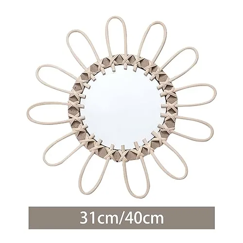 CALANDIS® Decorative Wall Mirror Rattan Woven Mirror for Living Room Apartment Bedroom 31Cm