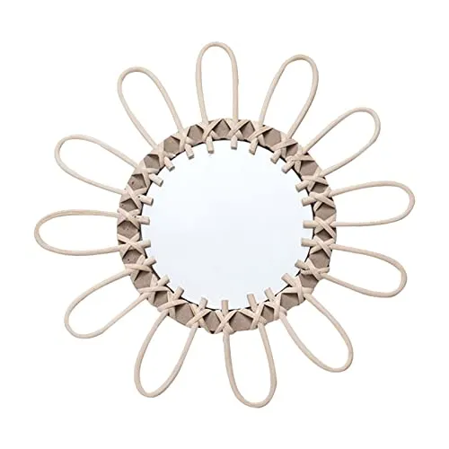 CALANDIS® Decorative Wall Mirror Rattan Woven Mirror for Living Room Apartment Bedroom 31Cm