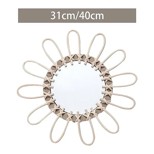 CALANDIS® Decorative Wall Mirror Rattan Woven Mirror for Living Room Apartment Bedroom 31Cm