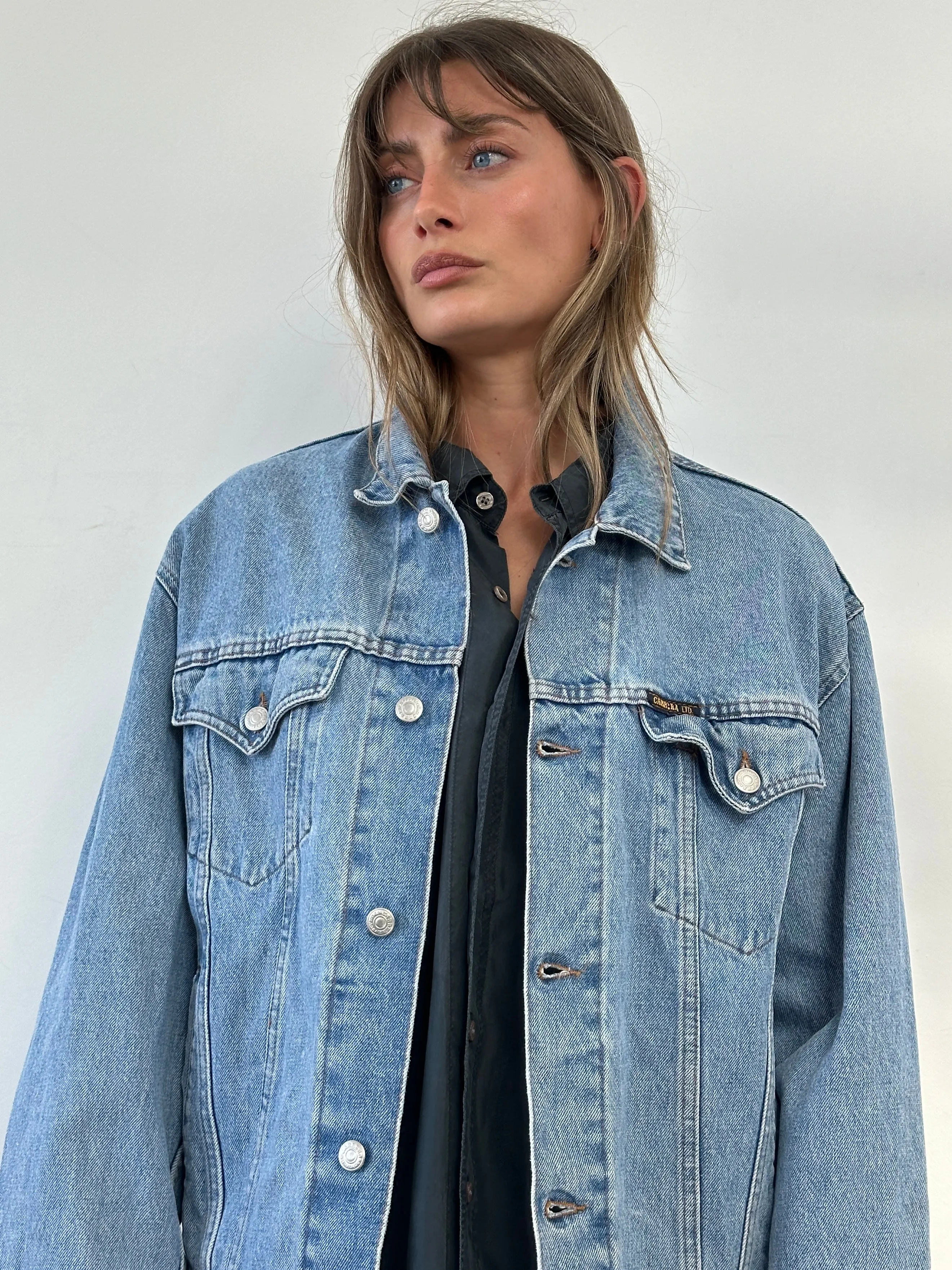 Carrera Italian 80-90s Oversized Denim Jacket - L