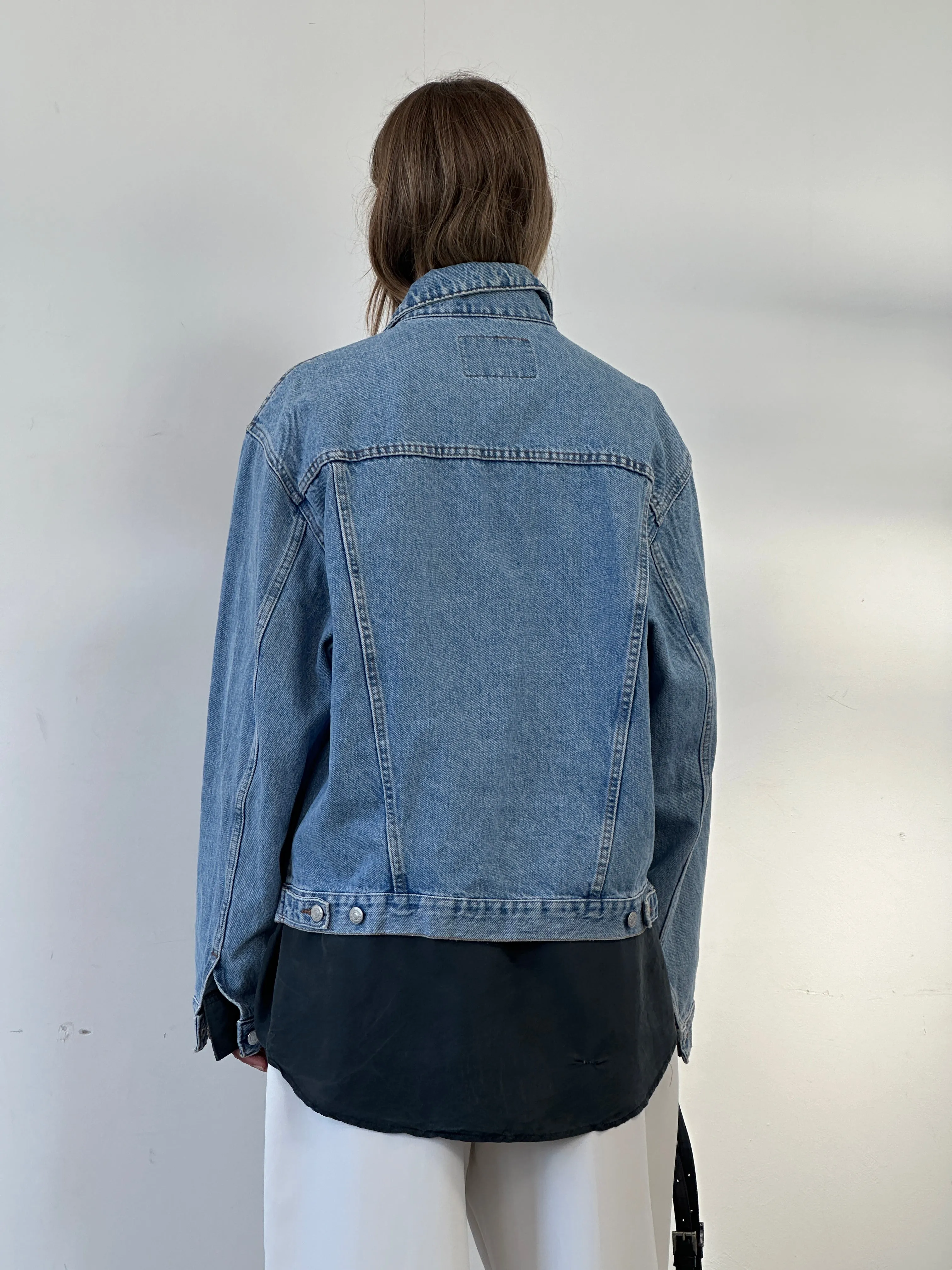 Carrera Italian 80-90s Oversized Denim Jacket - L