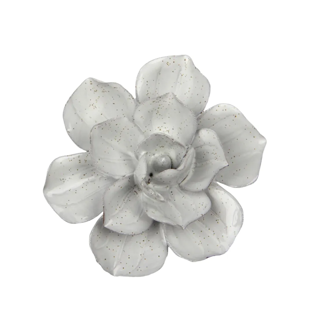 Ceramic Bloom: Grey Speckled Flower