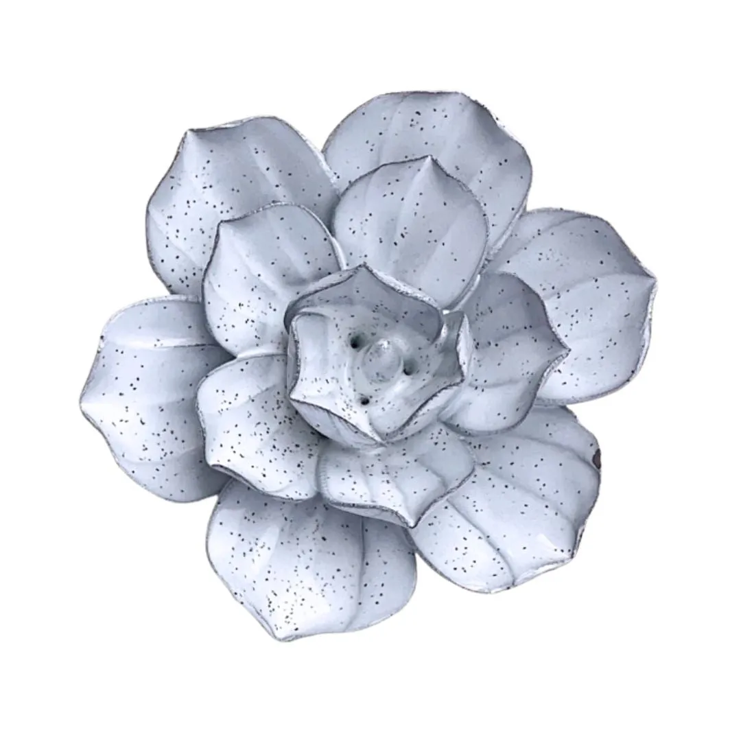 Ceramic Bloom: Grey Speckled Flower