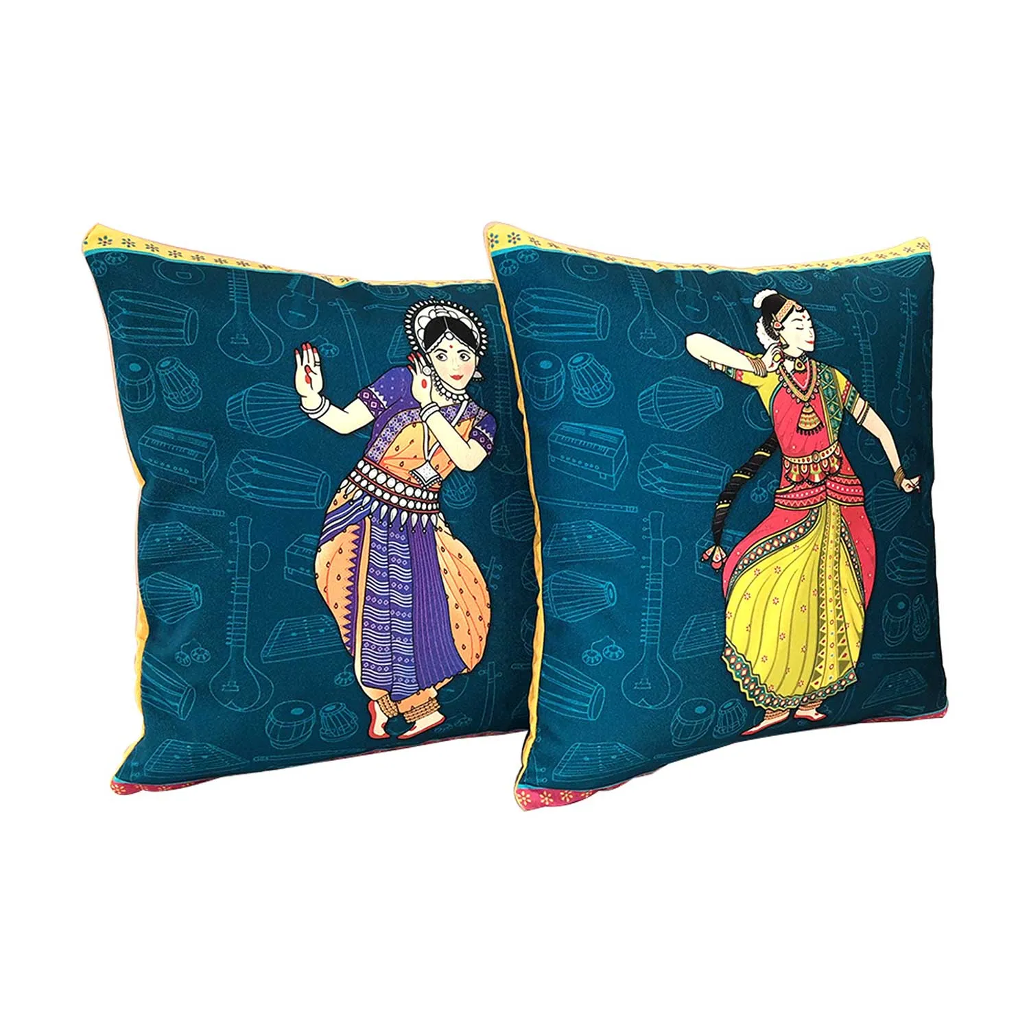 Classical Dancers Canvas Cushion Covers - 16 in x 16 in - Set of 2