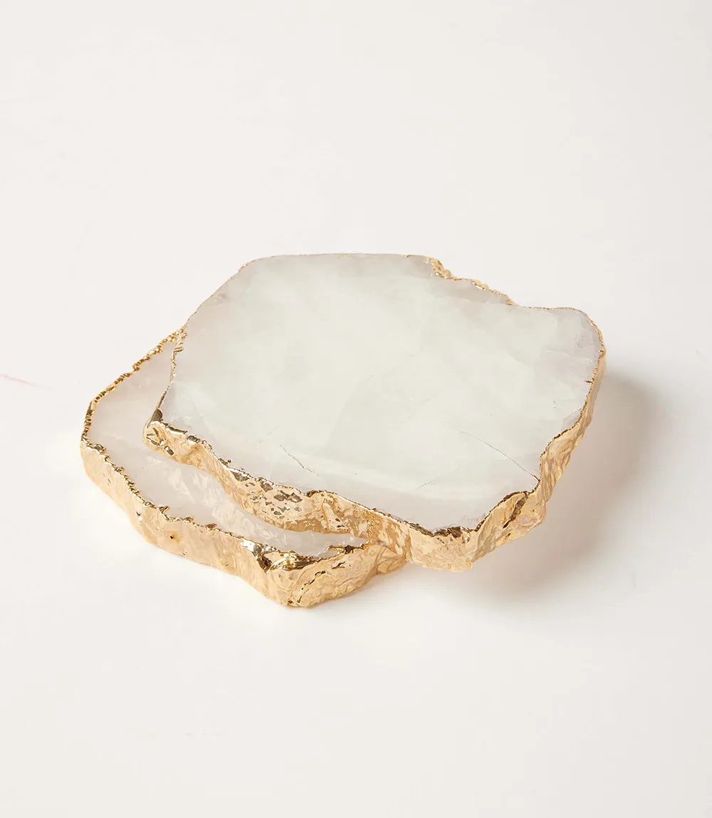 Crystal Quartz Coasters, Set Of 2