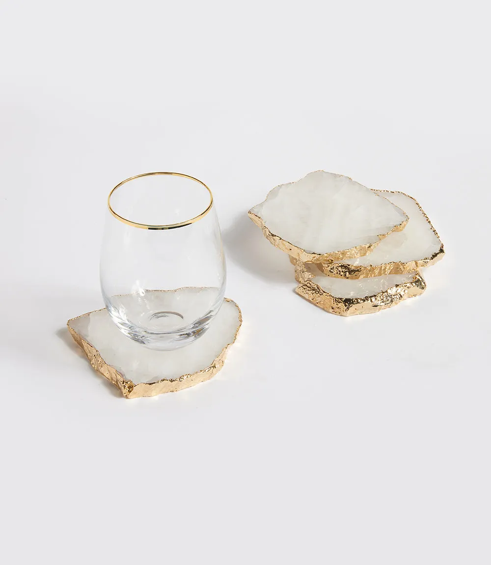 Crystal Quartz Coasters, Set Of 2