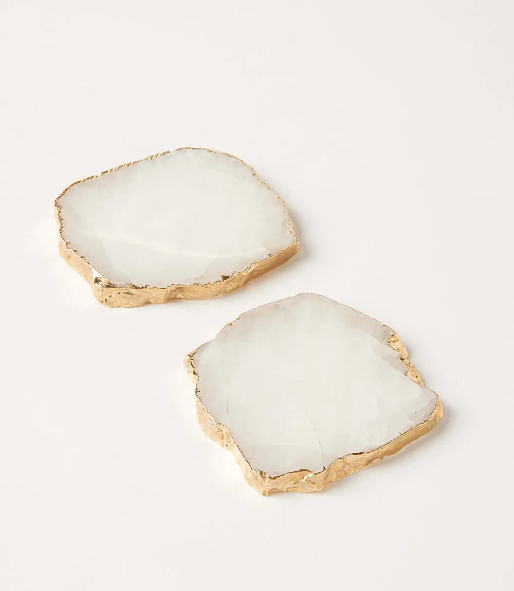 Crystal Quartz Coasters, Set Of 2