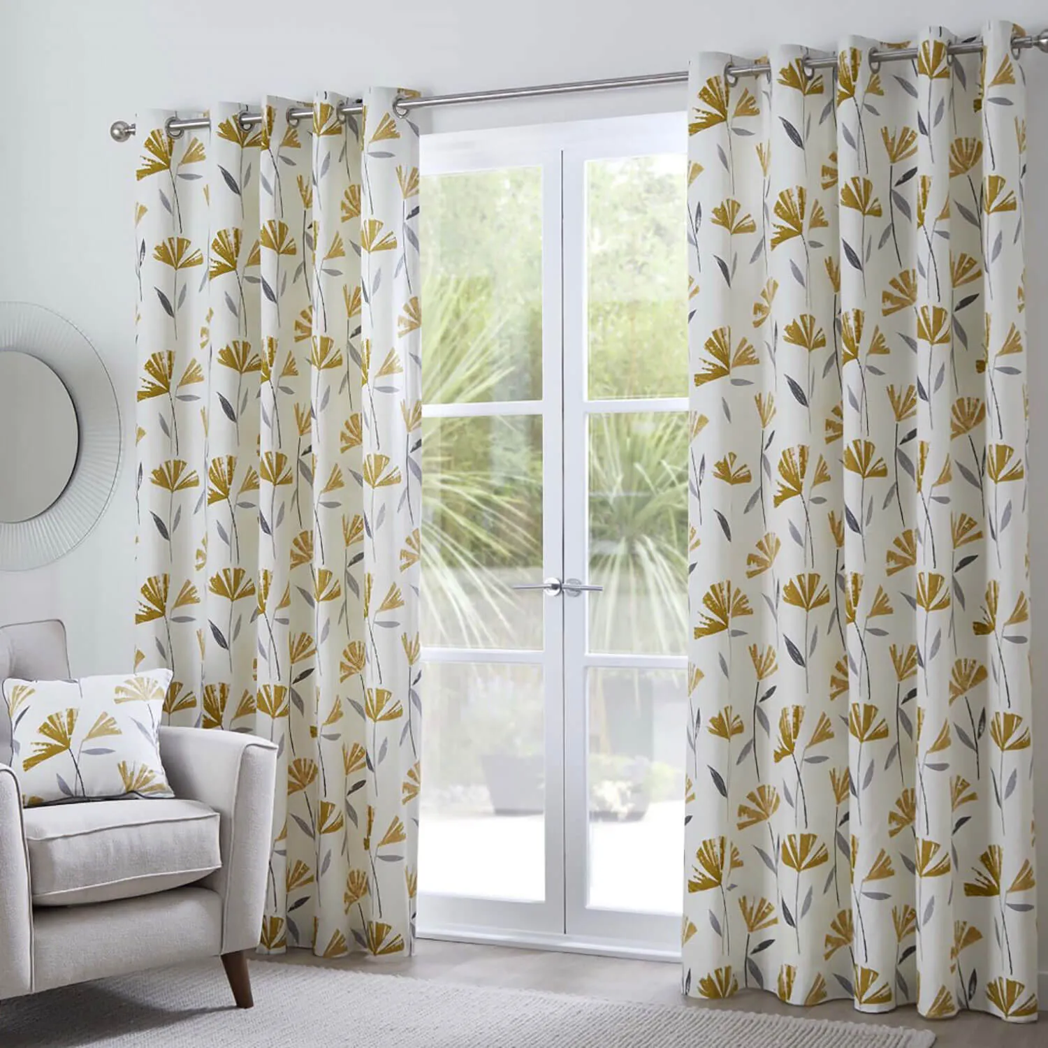 Dacey Eyelet Curtains - Ochre