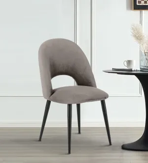 Dining Chair Black With Light Grey Fabric Finish