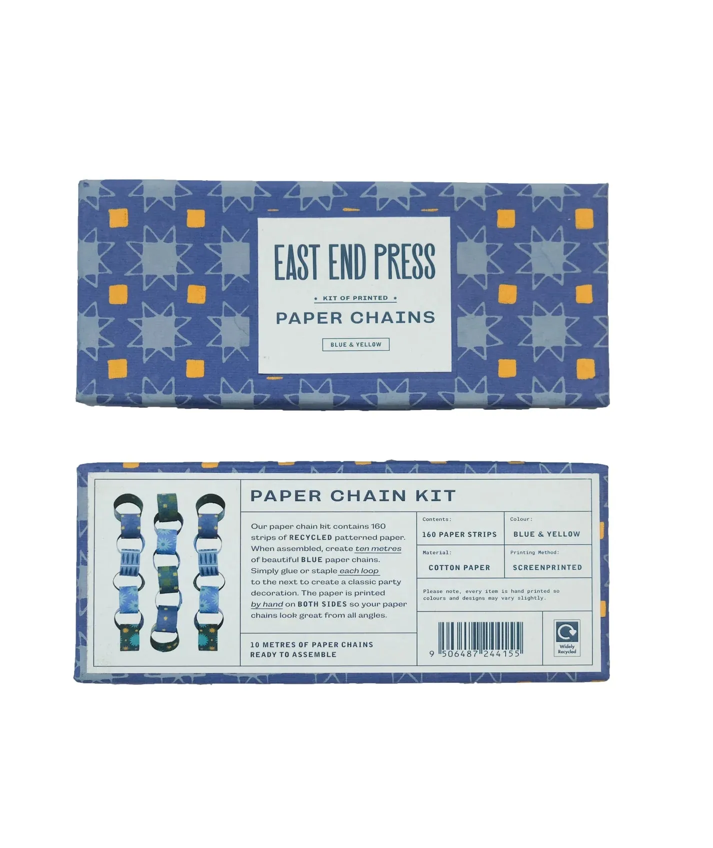 East End Press Paper Chain Kit - Blue & Yellow