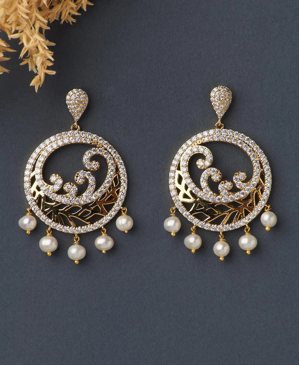 Faiza Pearl Chandeliers Earring